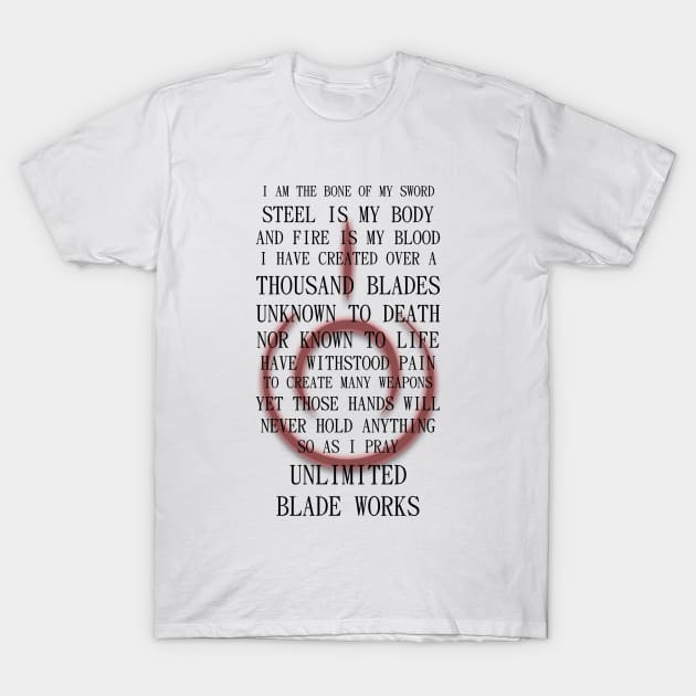 Unlimited Blade Works (Fate/Stay Night) T-Shirt by SteinsFate